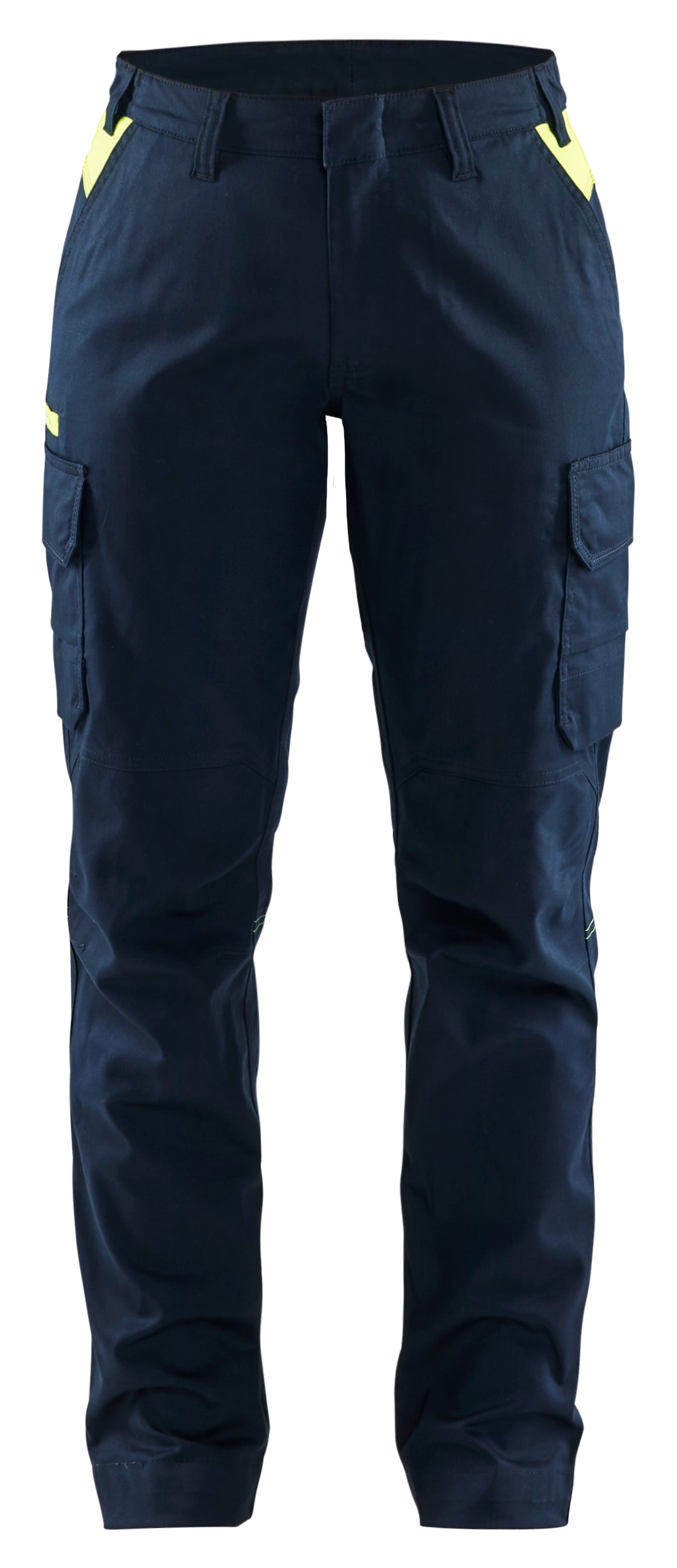 Industrie Werkbroek Stretch Dames 7144 - Donker marineblauw/High Vis Geel