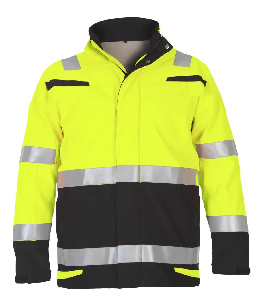 Multinorm softshell jack Menorca - Fluor Geel - Zwart