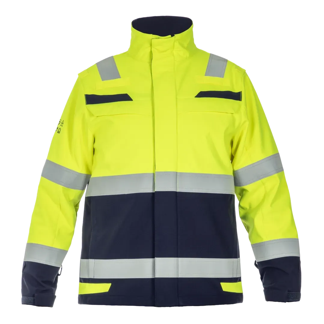 Multinorm softshell jack Menorca - Fluor Geel - Marine