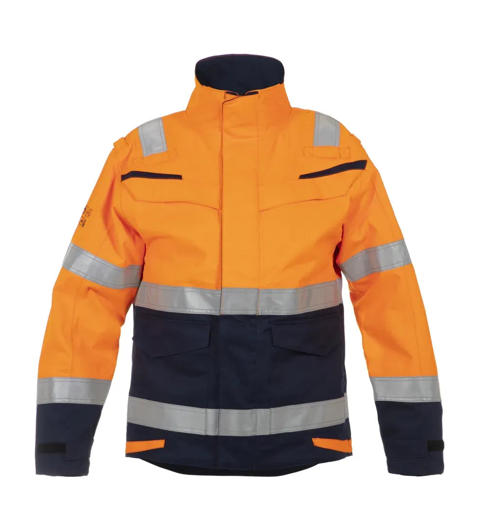 Multinorm parka March - Fluor Oranje - Marine