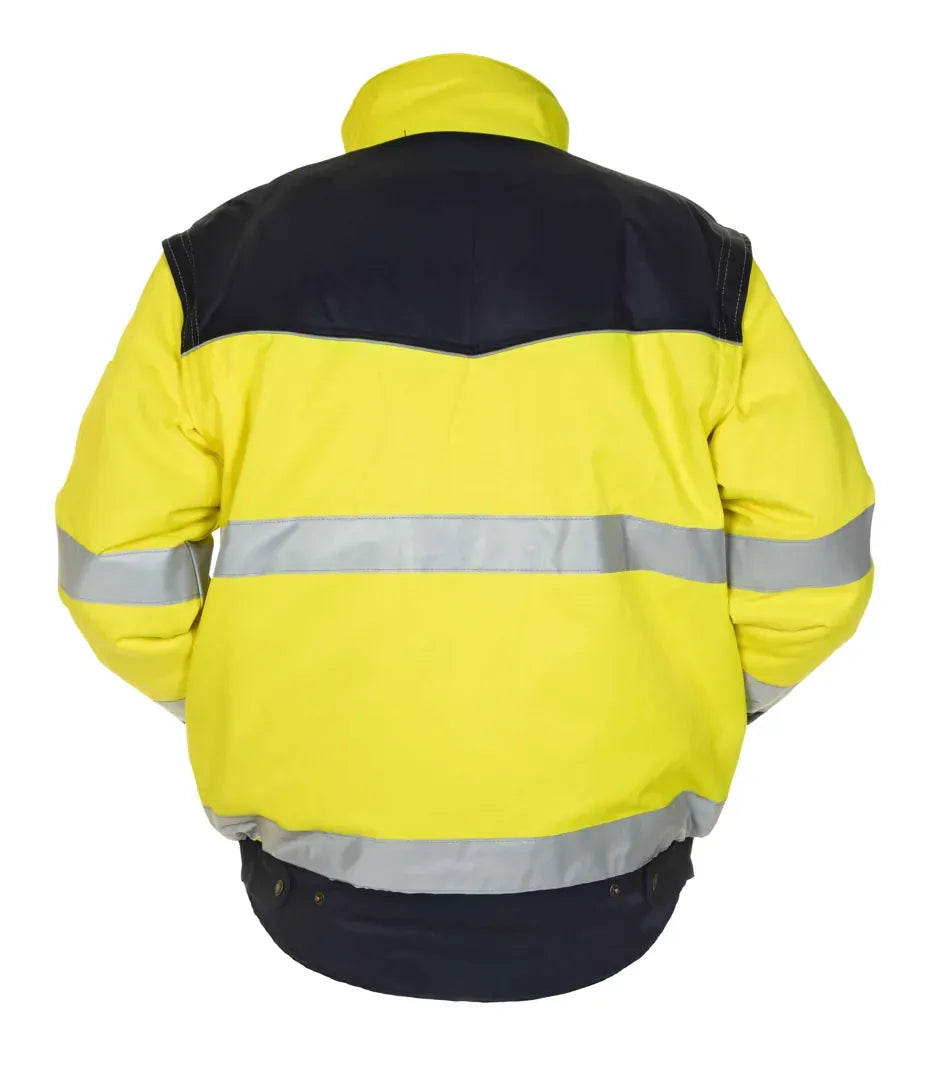 High-Visibility pilotjack Luik - Fluor Geel - Marine