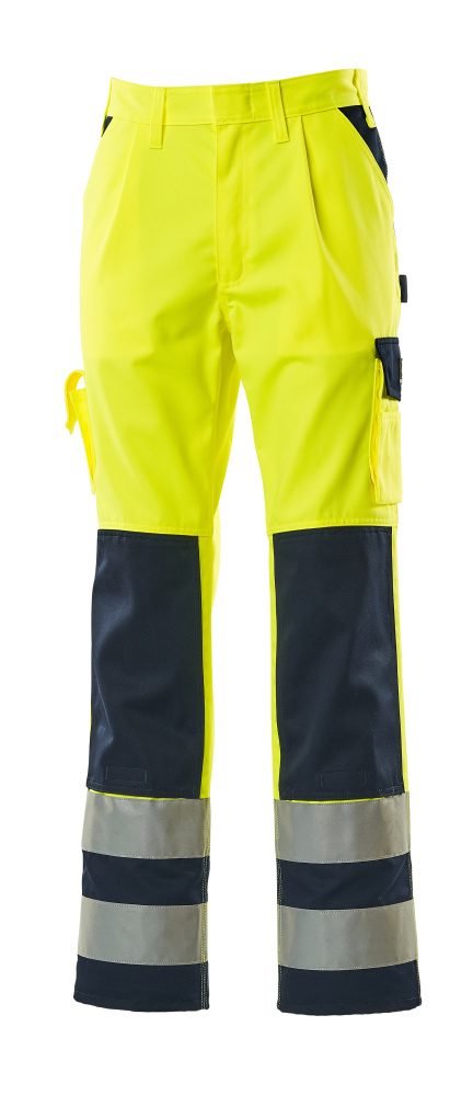 Broek met kniezakken 07179 - 171 - hi-vis geel/marine