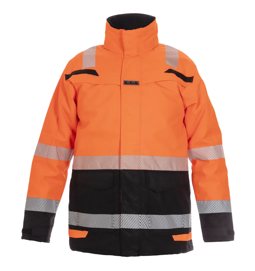 High-Visibility parka Utah - Fluor Oranje - Zwart