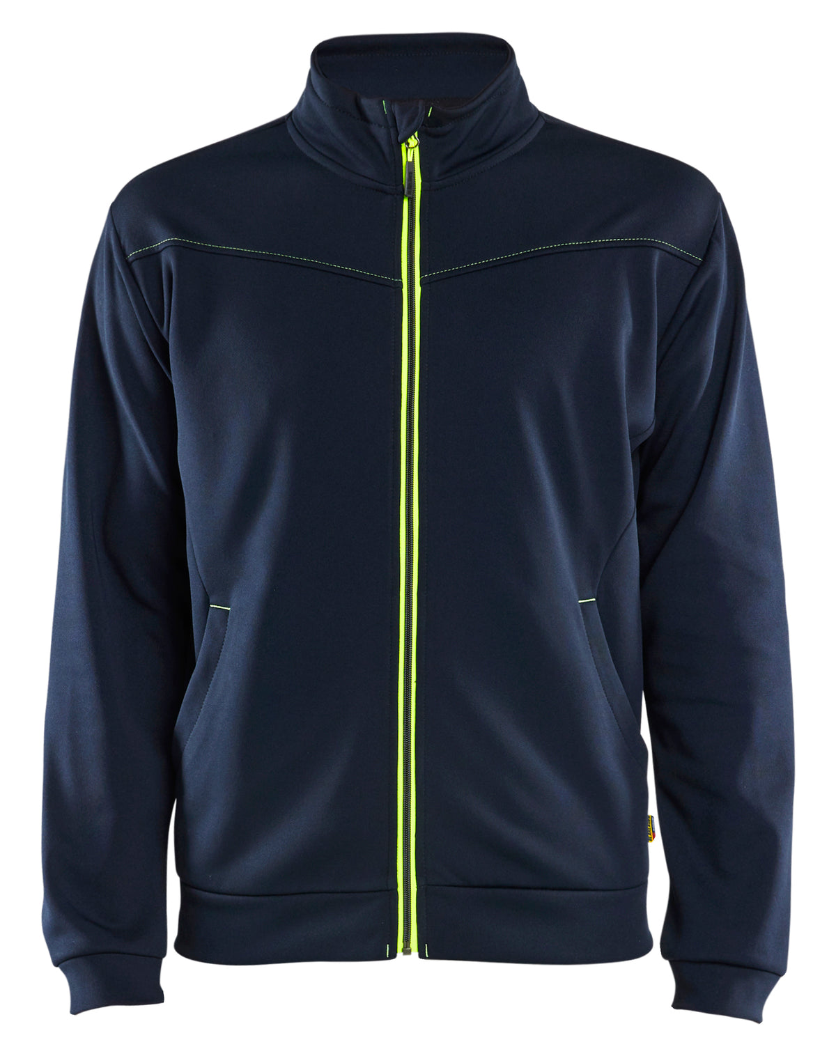 Sweatshirt met rits 3362 - Donker marineblauw/High Vis Geel