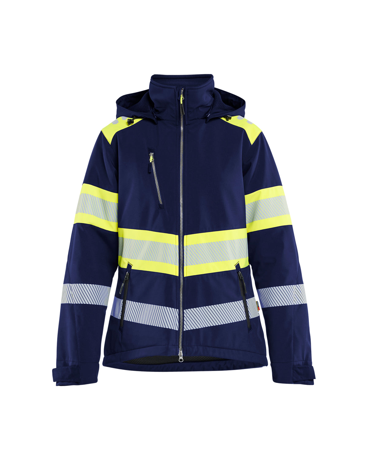 High-Visibility Softshell Jack Dames 4406 - Marine/High Vis Geel