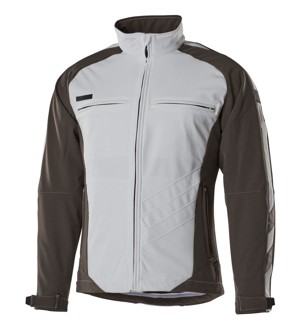 Softshell jas 12002 - 0618 - wit/donkerantraciet