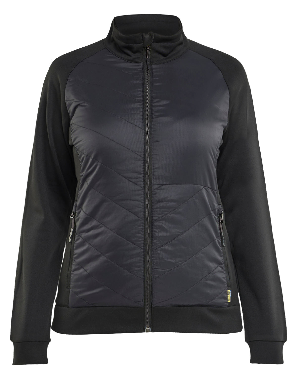 Hybride Sweatshirt met Rits Dames 3419 - Zwart/Donkergrijs