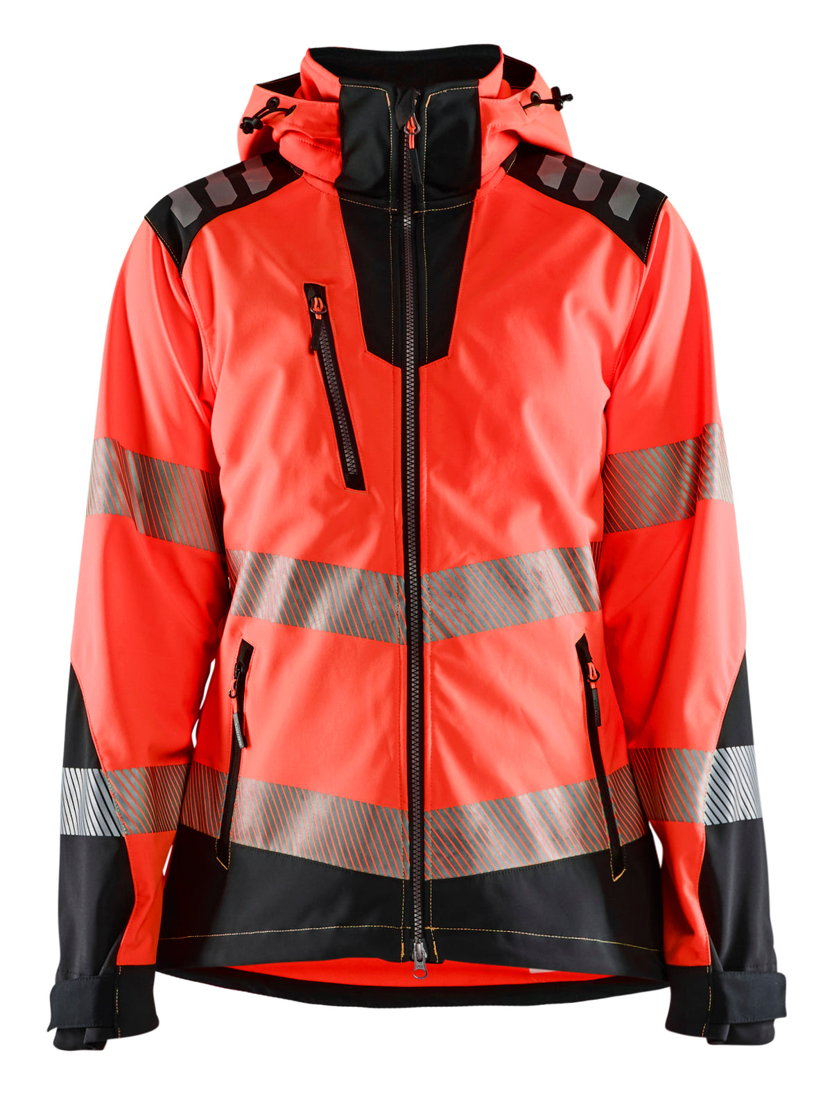 High-Visibility Softshell Jack Dames 4791 - High Vis Rood/Zwart