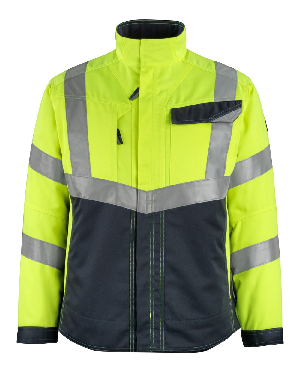 High-Visibility jas 15509 - 17010 - hi-vis geel/donkermarine