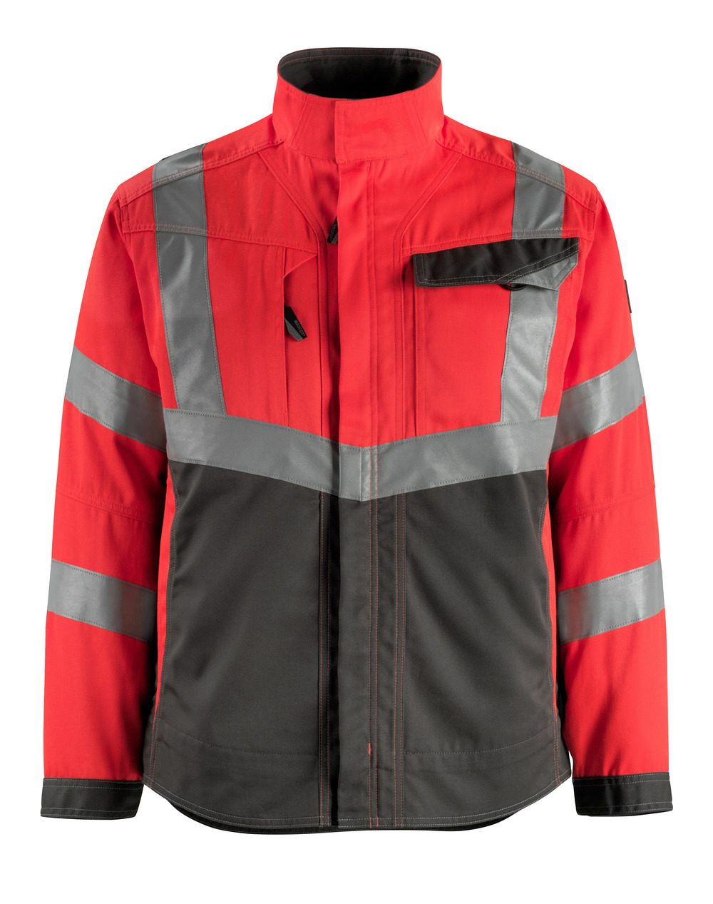 High-Visibility jas 15509 - 22218 - hi-vis rood/donkerantraciet