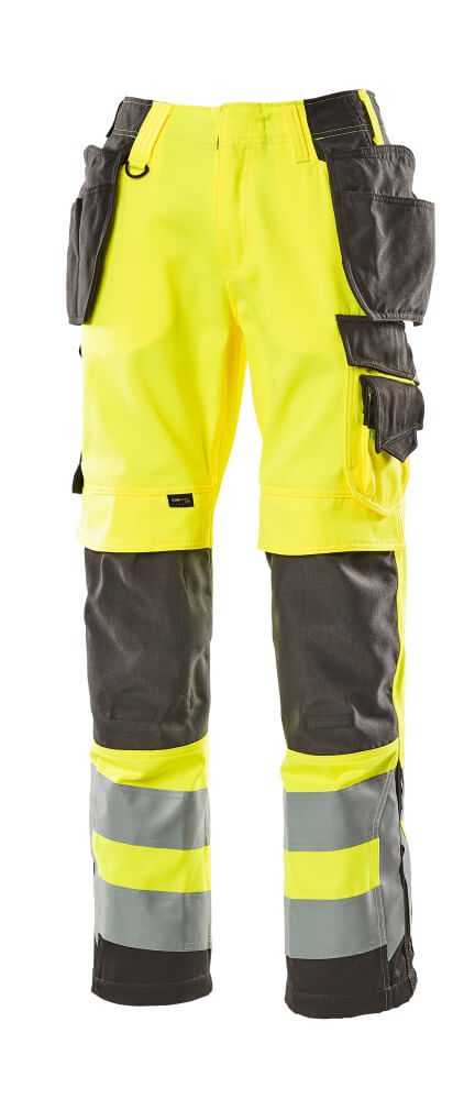 Broek met spijkerzakken 15531 - 1718 - hi-vis geel/donkerantraciet