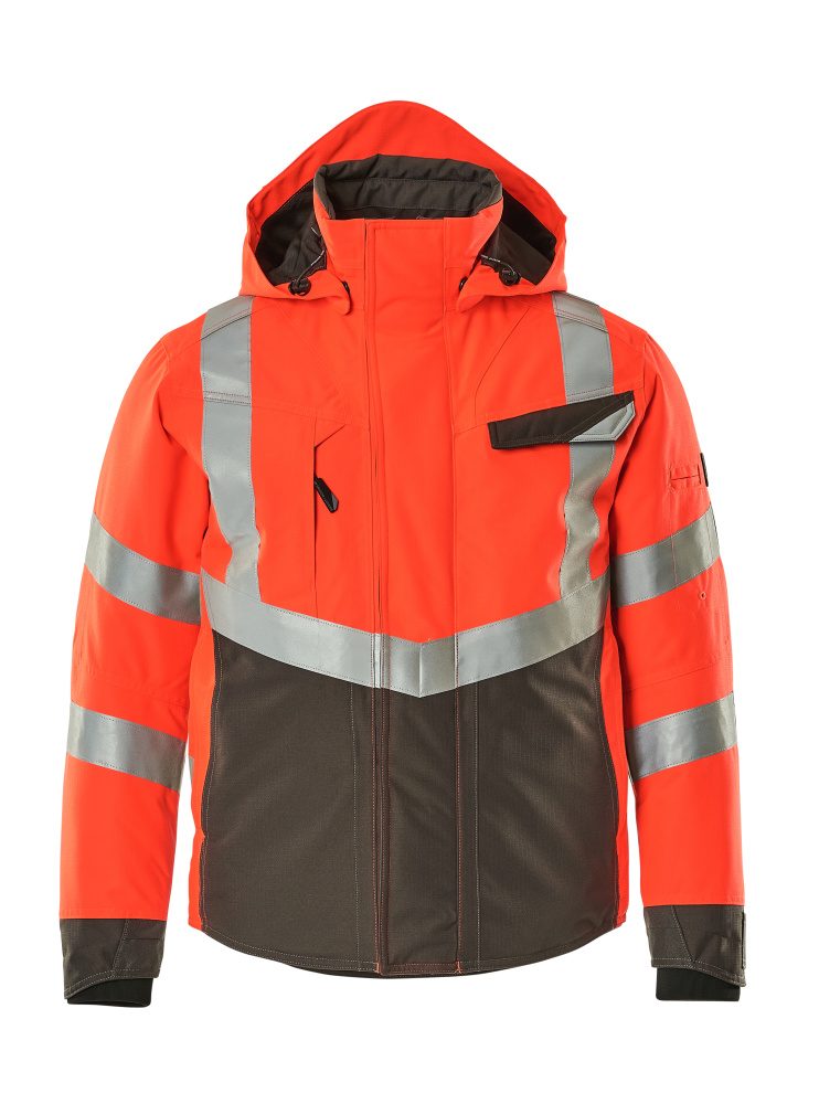 Winterjas 15535 - 22218 - hi-vis rood/donkerantraciet