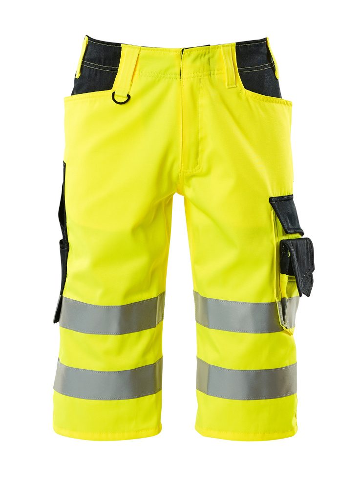 Korte werkbroek 15549 - 17010 - hi-vis geel/donkermarine