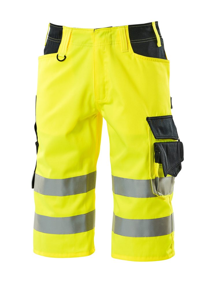 Korte werkbroek 15549 - 17010 - hi-vis geel/donkermarine