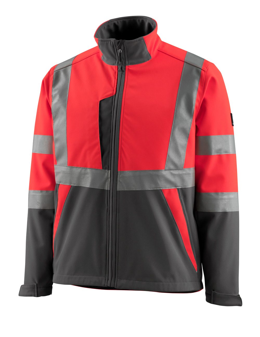 Softshell jas 15902 - 22218 - hi-vis rood/donkerantraciet
