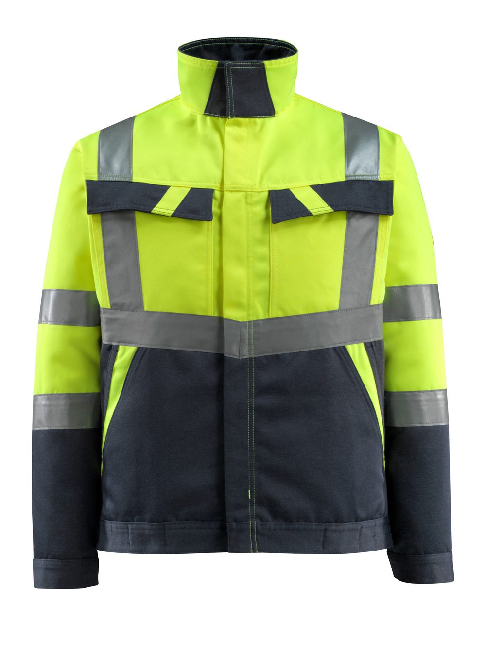 Jas 15909 - 17010 - hi-vis geel/donkermarine