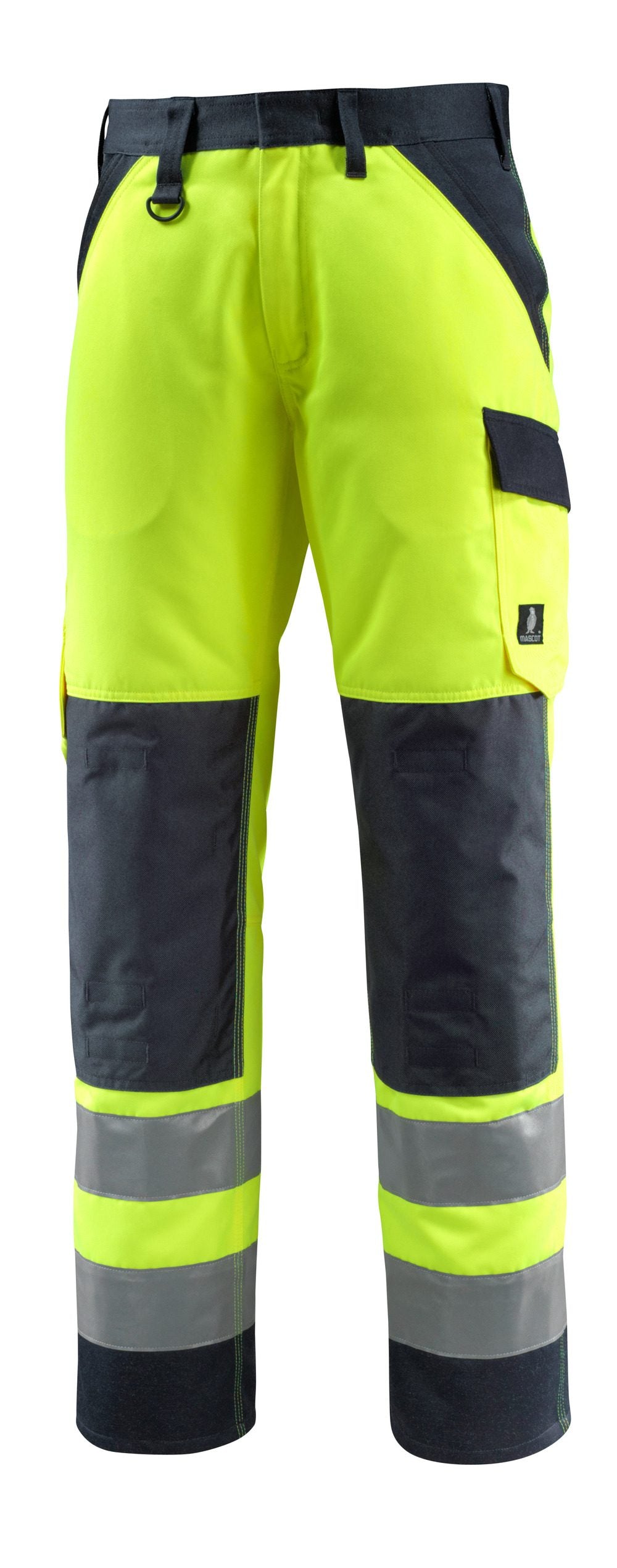 Broek met kniezakken 15979 - 17010 - hi-vis geel/donkermarine