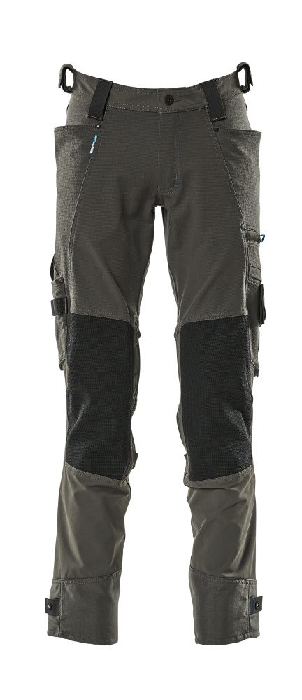 Broek met kniezakken 17079 - 18 - donkerantraciet