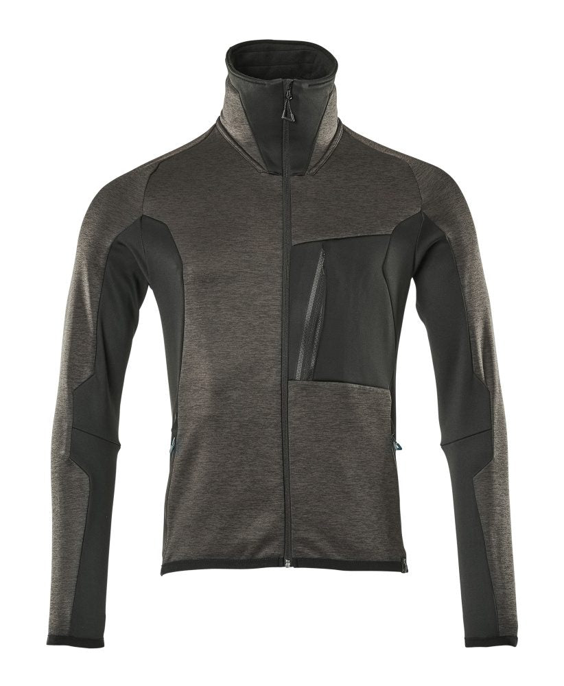 Fleecetrui met rits Advanced 17103 - 1809 - donkerantraciet/zwart