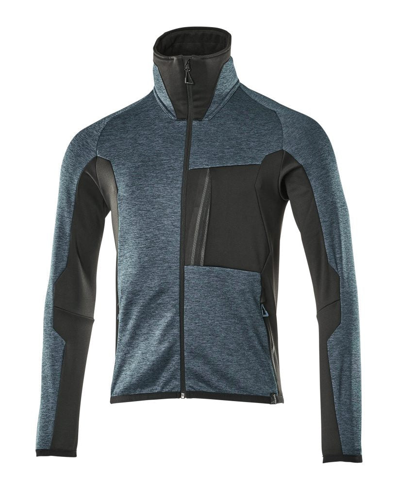 Fleecetrui met rits Advanced 17103 - 4409 - donkerpetrol/zwart