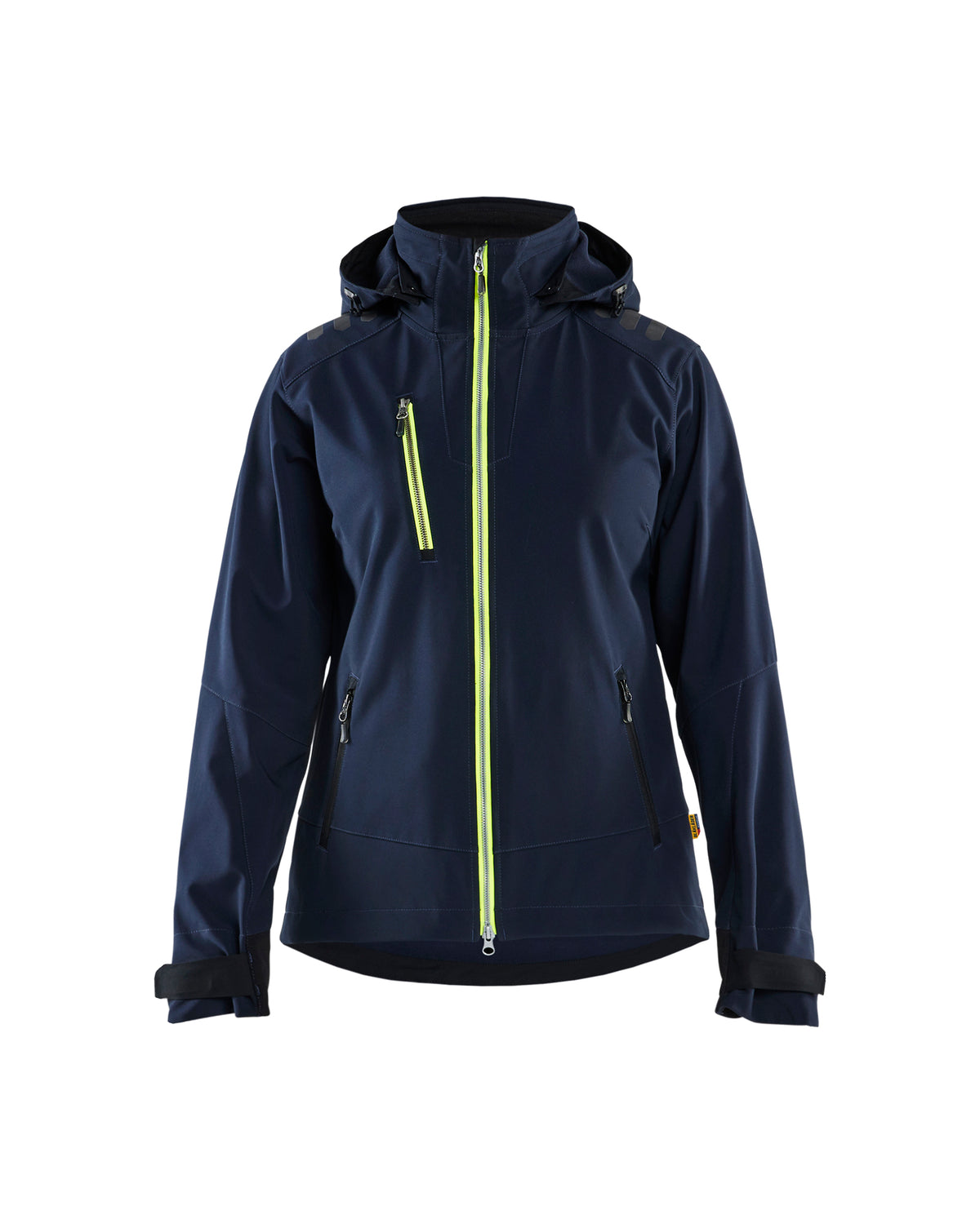Softshell jack Dames 4719 - Donker marineblauw/High Vis Geel