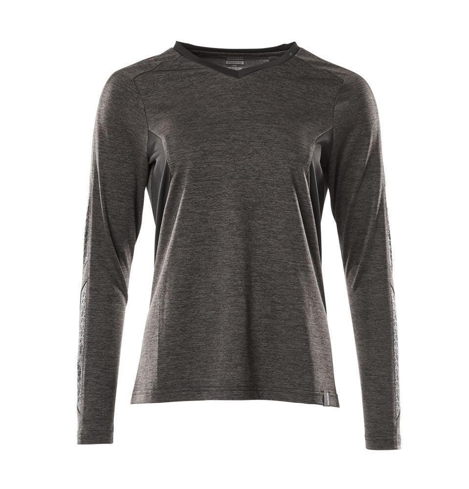 T-shirt lange mouwen Dames 18091 - 1809 - donkerantraciet/zwart