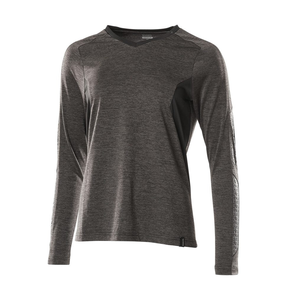 T-shirt lange mouwen Dames 18091 - 1809 - donkerantraciet/zwart