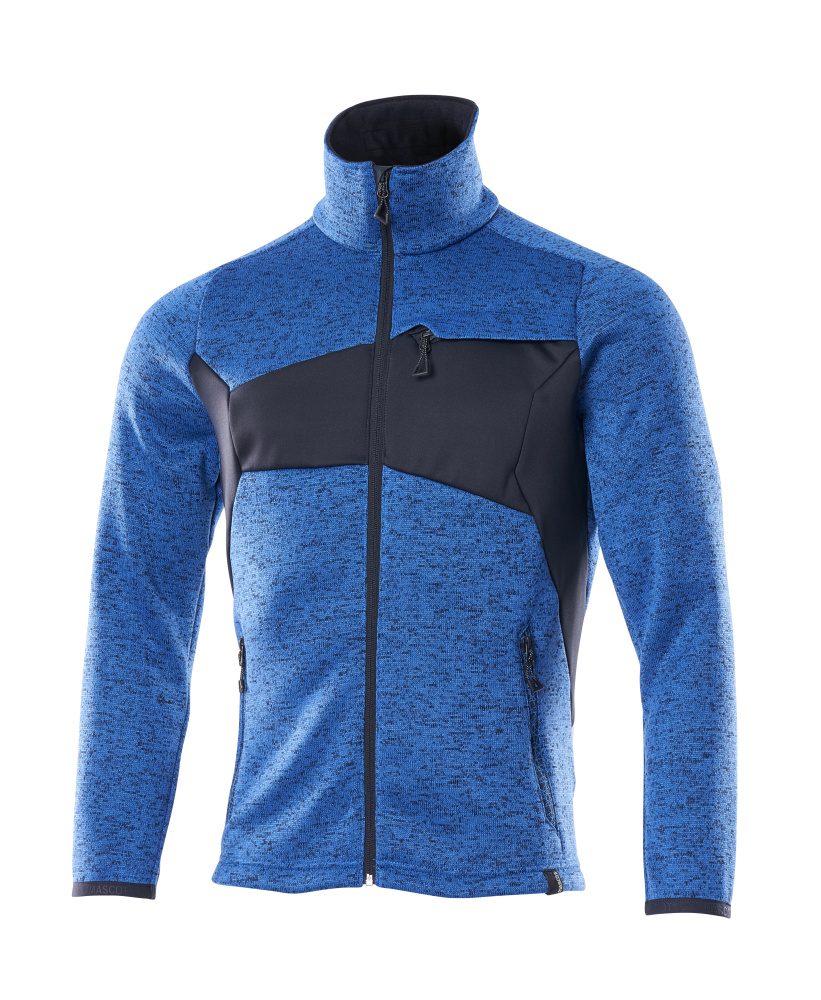 Gebreide trui met rits 18105 - 91010 - helder blauw/donkermarine