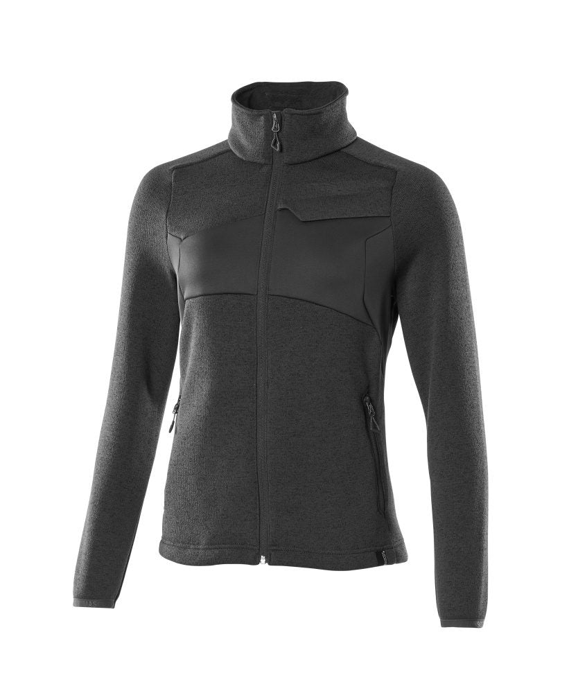 Gebreide trui met rits Accelerate Dames 18155 - 09 - zwart