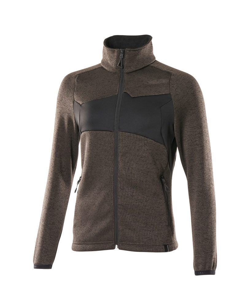 Gebreide trui met rits Accelerate Dames 18155 - 1809 - donkerantraciet/zwart