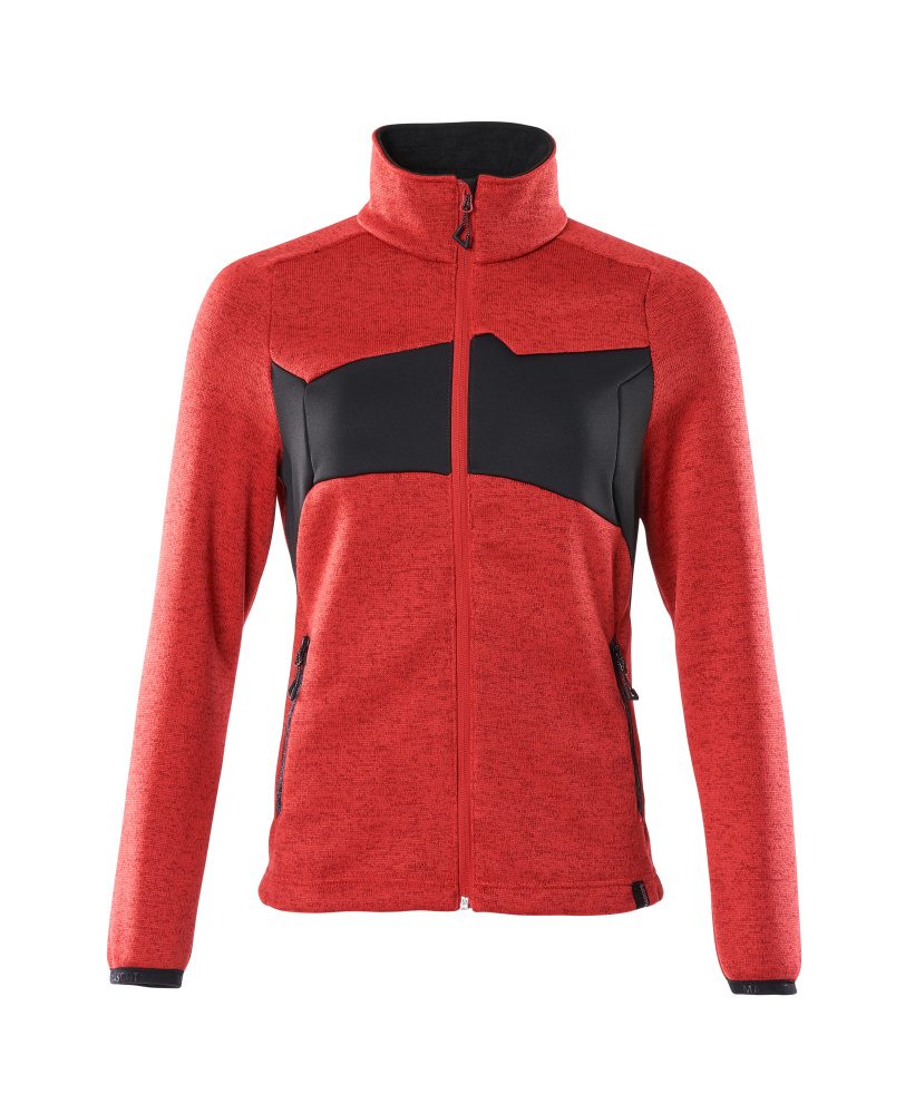 Gebreide trui met rits Accelerate Dames 18155 - 20209 - signaalrood/zwart