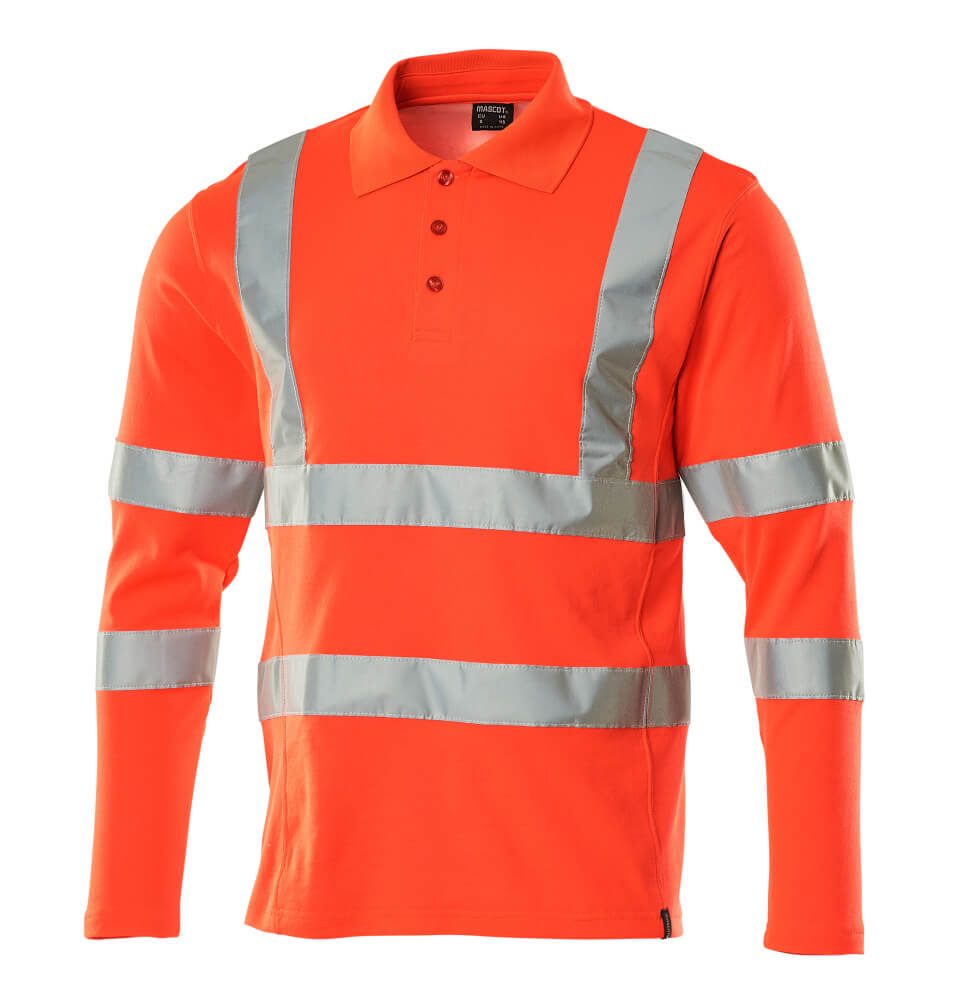 Poloshirt lange mouwen 18283 - 222 - hi-vis rood