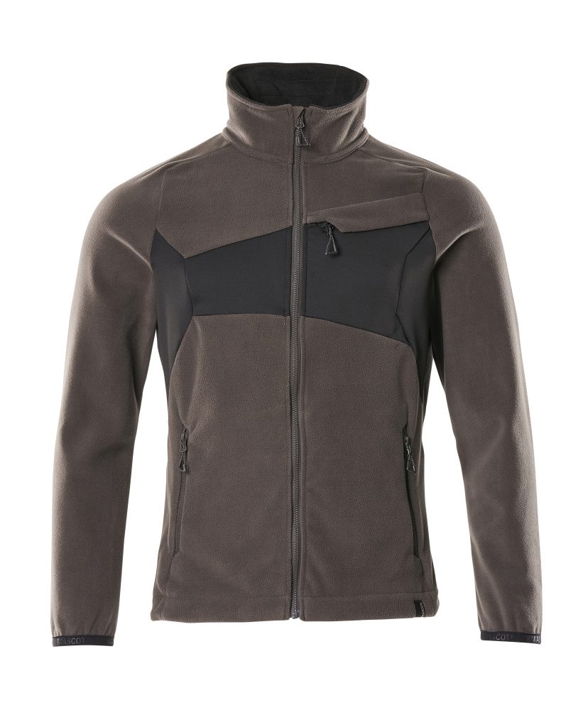 Fleecejack 18303 - 1809 - donkerantraciet/zwart