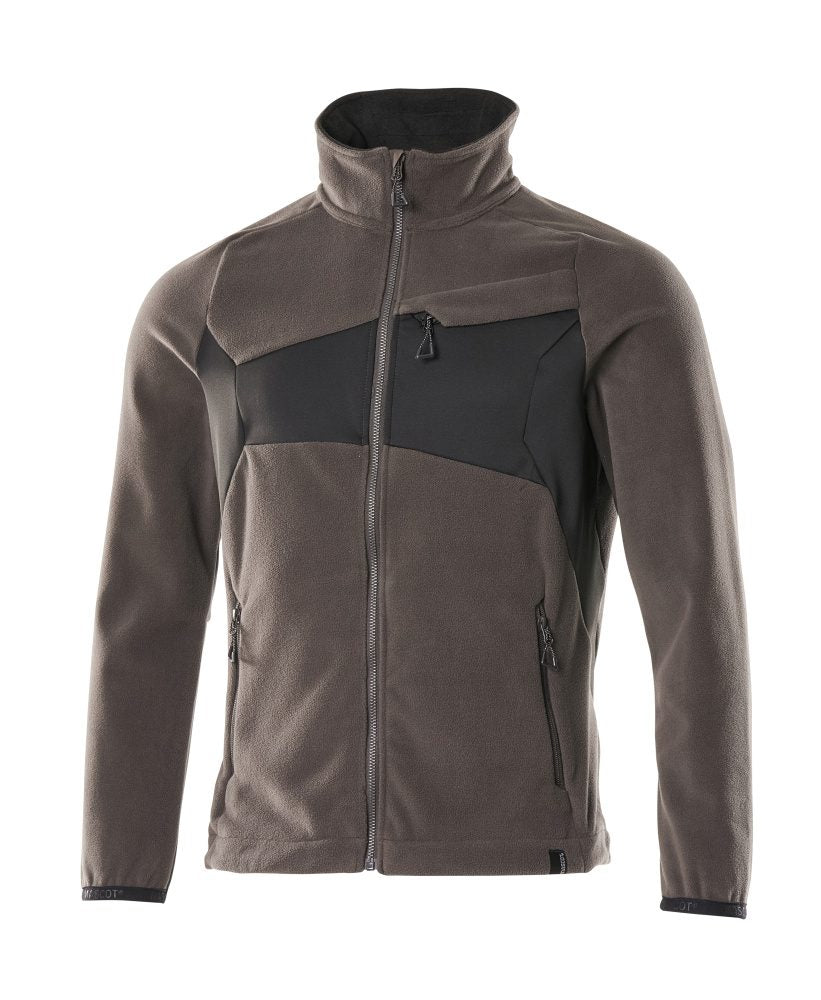 Fleecejack 18303 - 1809 - donkerantraciet/zwart