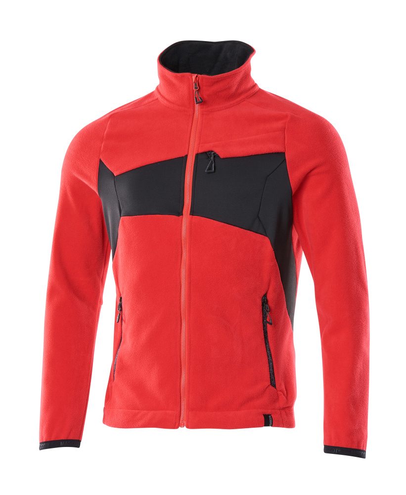 Fleecejack 18303 - 20209 - signaalrood/zwart