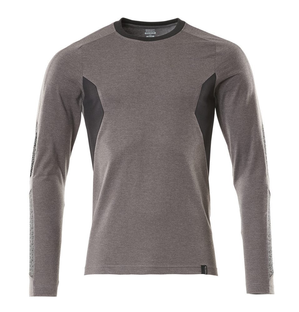 T-shirt lange mouwen 18381 - 1809 - donkerantraciet/zwart