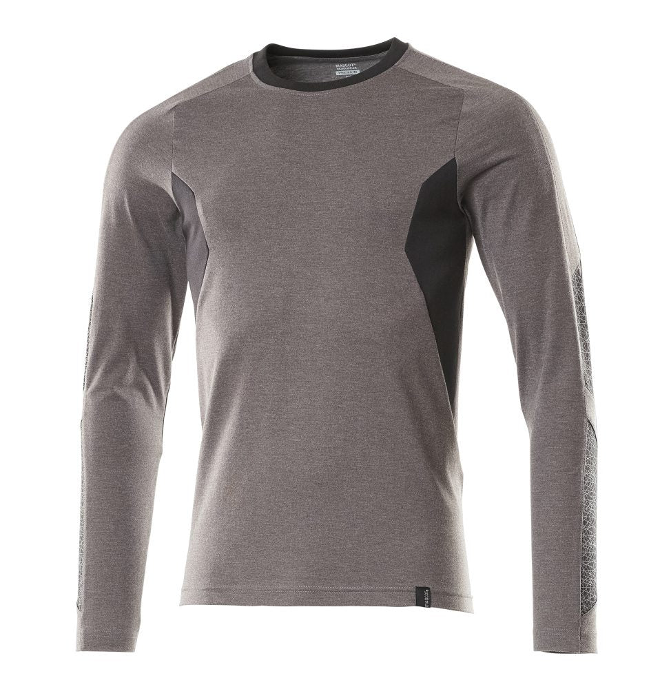 T-shirt lange mouwen 18381 - 1809 - donkerantraciet/zwart