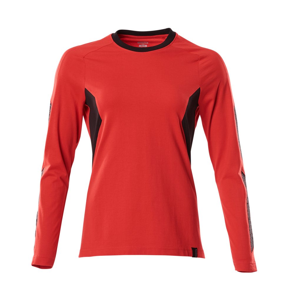 T-shirt lange mouwen Dames 18391 - 20209 - signaalrood/zwart