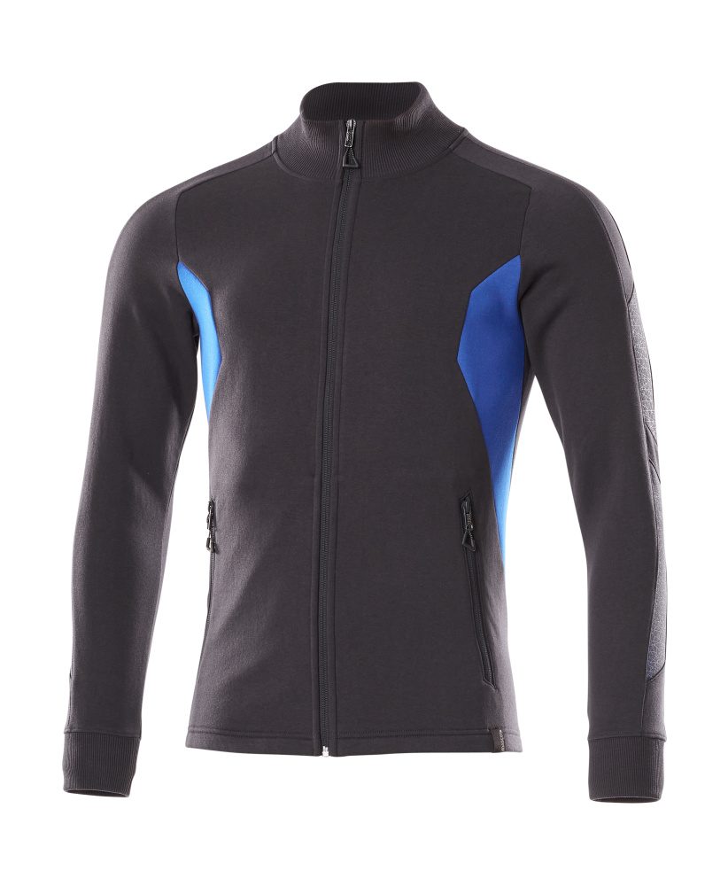 Sweatshirt met rits 18484 - 01091 - donkermarine/helder blauw