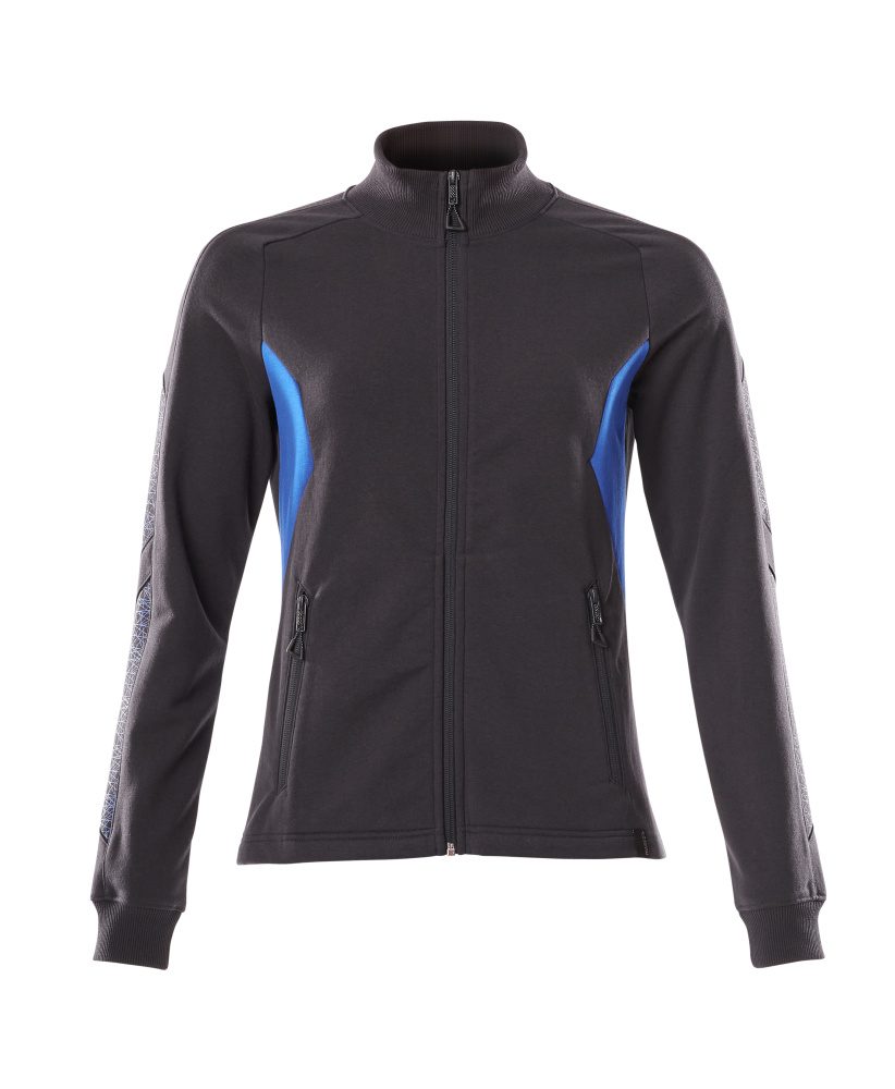 Sweatshirt met rits Dames 18494 - 01091 - donkermarine/helder blauw