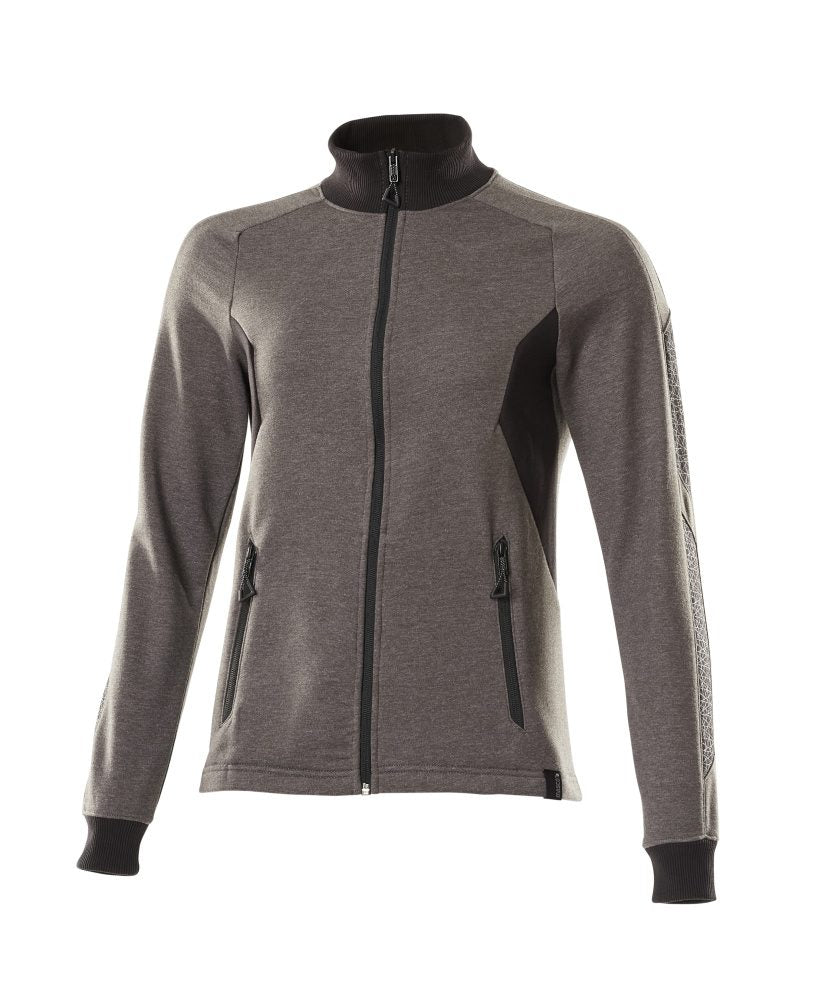 Sweatshirt met rits Dames 18494 - 1809 - donkerantraciet/zwart