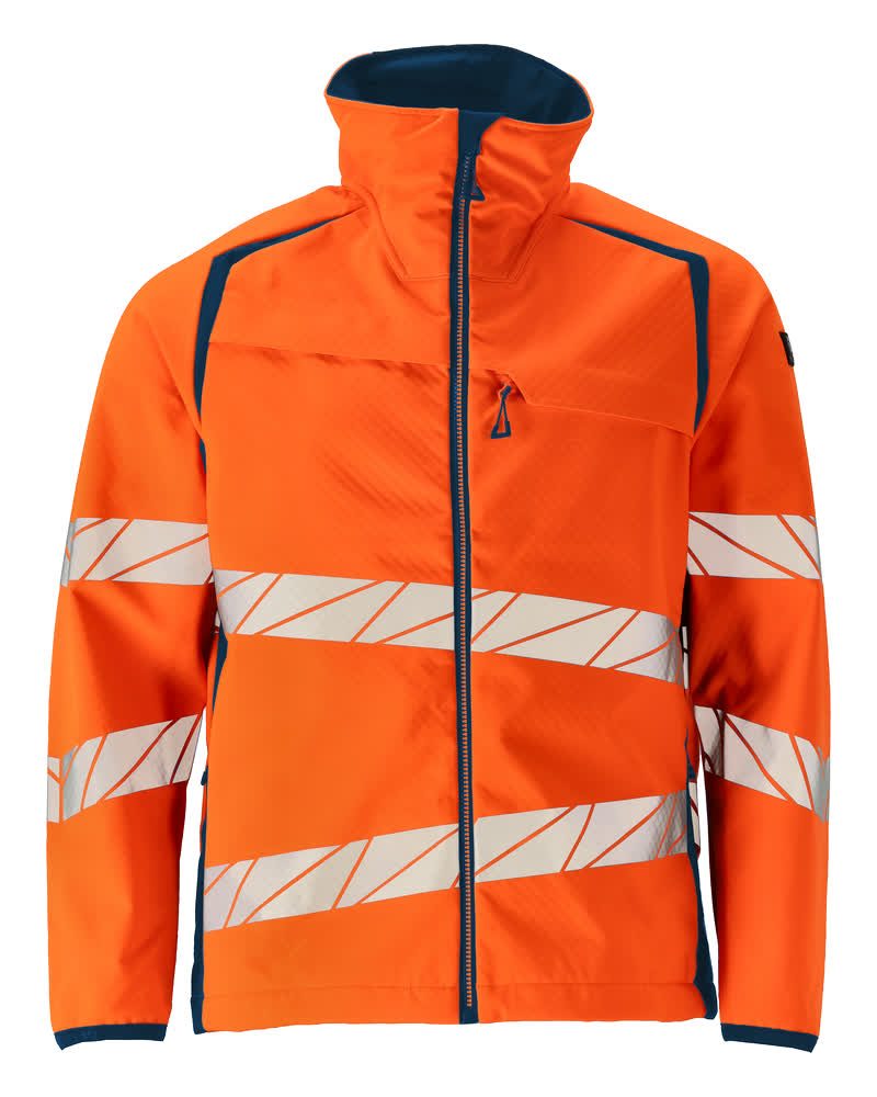 Softshell jas 19002 - 1444 - hi-vis oranje/donkerpetrol