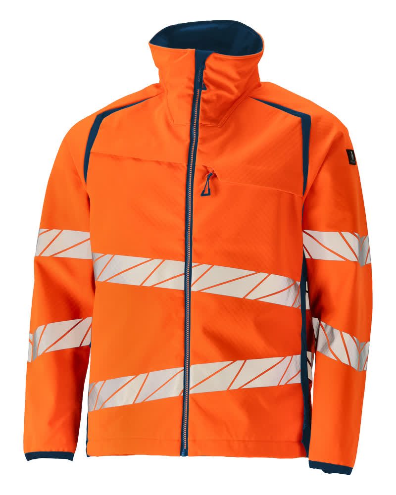 Softshell jas 19002 - 1444 - hi-vis oranje/donkerpetrol