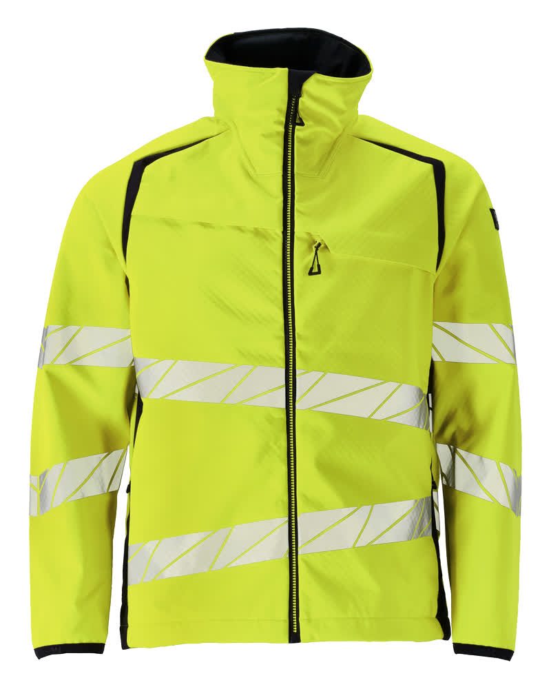 Softshell jas 19002 - 17010 - hi-vis geel/donkermarine