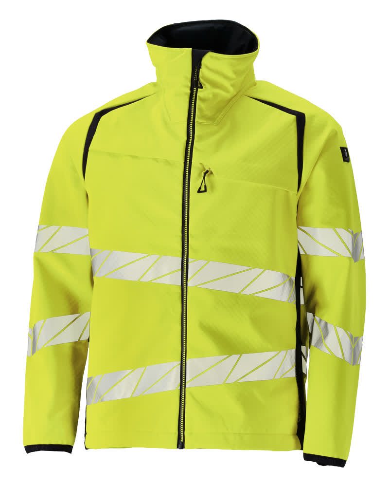 Softshell jas 19002 - 17010 - hi-vis geel/donkermarine