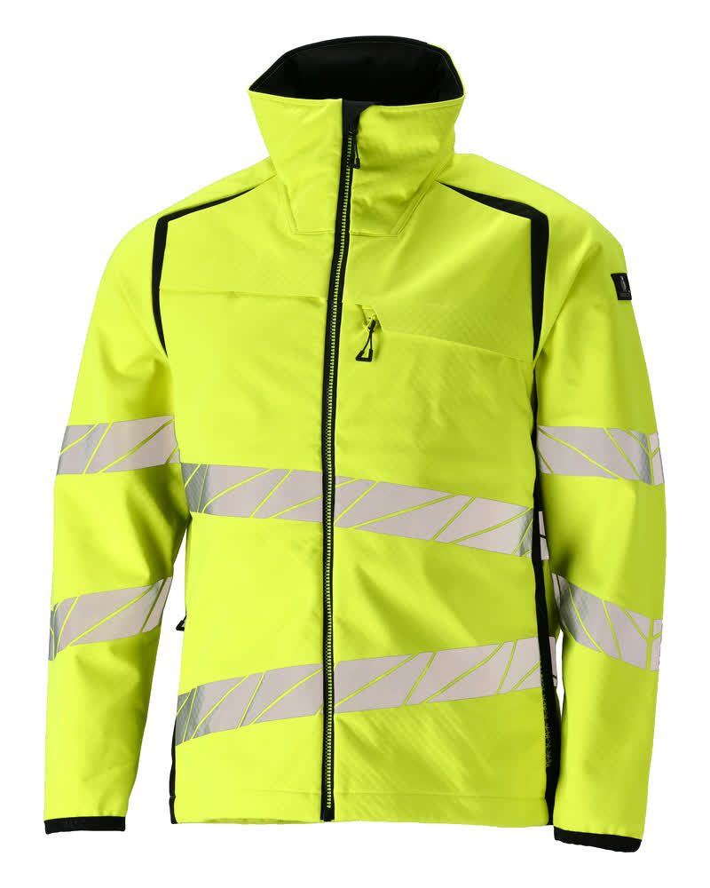 Softshell jas 19002 - 1709 - hi-vis geel/zwart