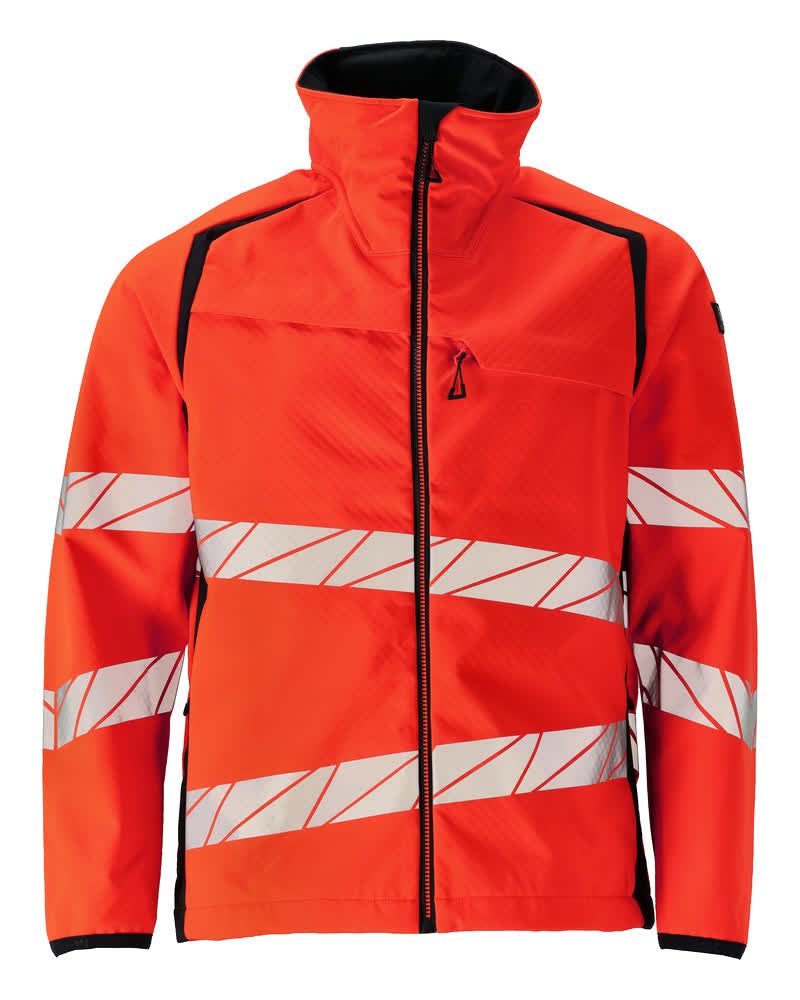 Softshell jas 19002 - 22210 - hi-vis rood/donkermarine