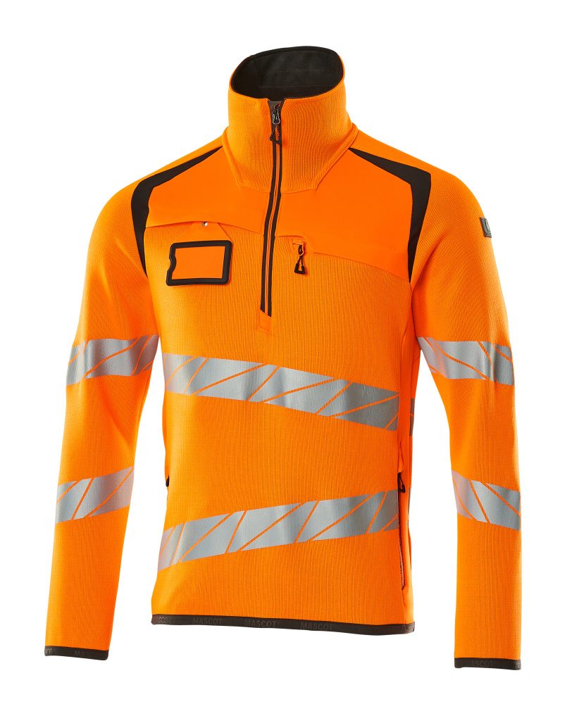 Gebreide trui 19005 - 1418 - hi-vis oranje/donkerantraciet