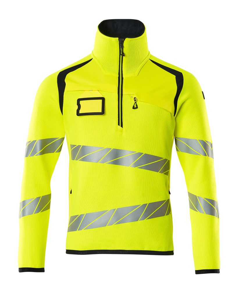 Gebreide trui 19005 - 17010 - hi-vis geel/donkermarine