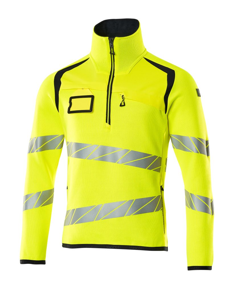 Gebreide trui 19005 - 17010 - hi-vis geel/donkermarine